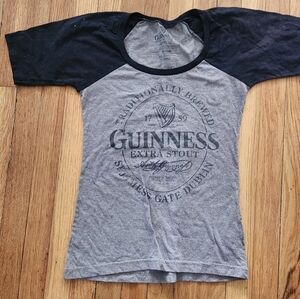 Guinness Gray and Black Raglan T-Shirt